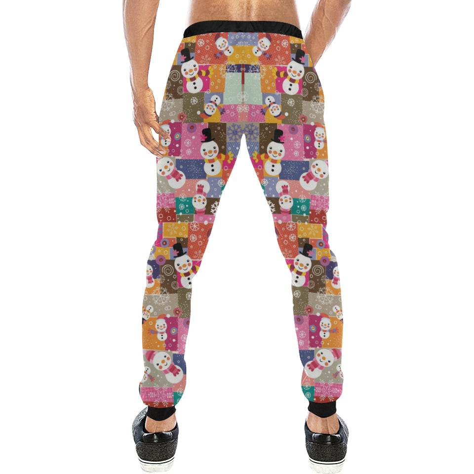 Snowman Colorful Theme Pattern Unisex Casual Sweatpants