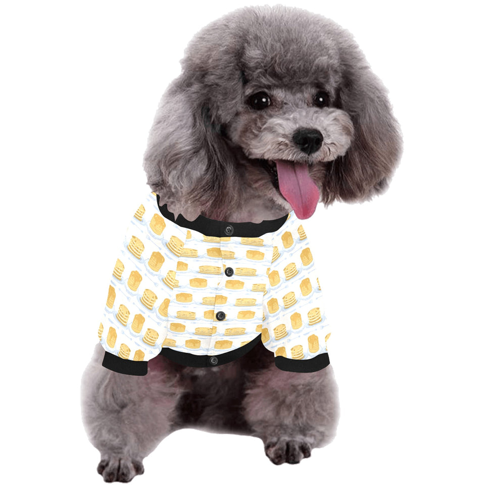 Pancake Pattern Print Design 01 All Over Print Pet Dog Round Neck Fuzzy Shirt