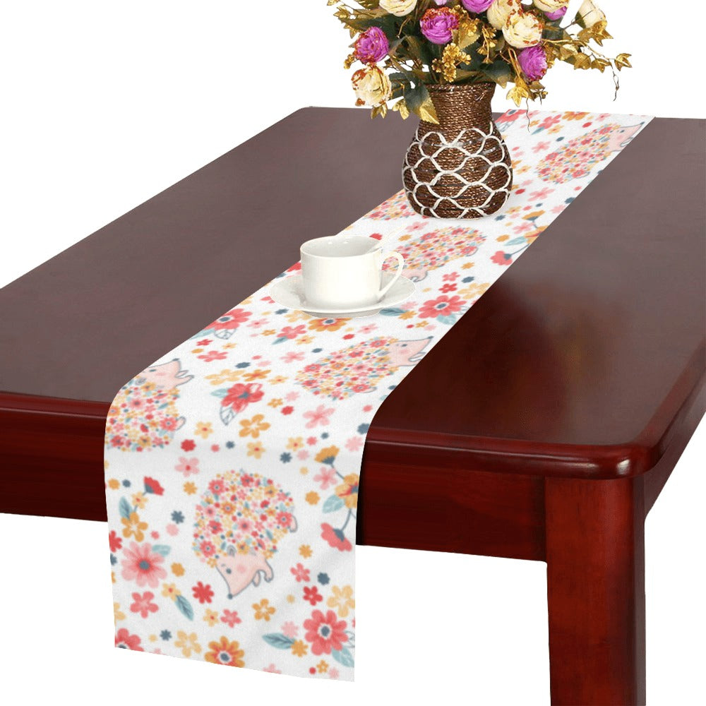 Hedgehog Pattern Print Design 03 Table Runner