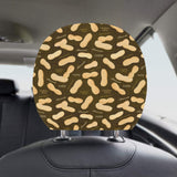 Peanut Pattern Green Background Car Headrest Cover