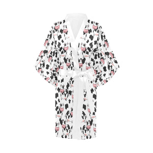 Cute Cow Pattern Women's Short Kimono Robe