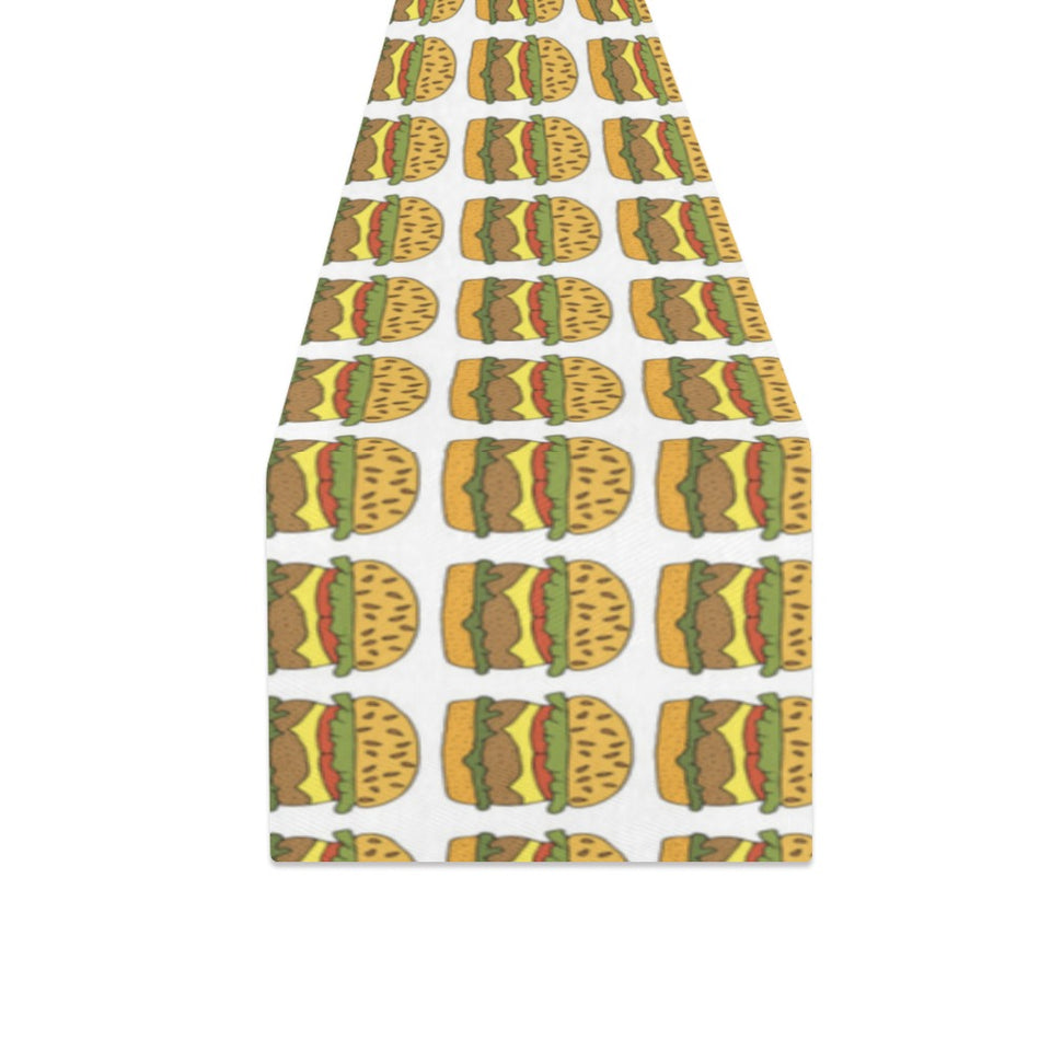 Hamburger Pattern Print Design 05 Table Runner