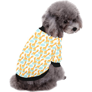 Giraffe Pattern Print Design 05 All Over Print Pet Dog Round Neck Fuzzy Shirt