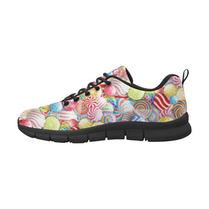 Candy Lollipop Pattern Men's Sneakers Black