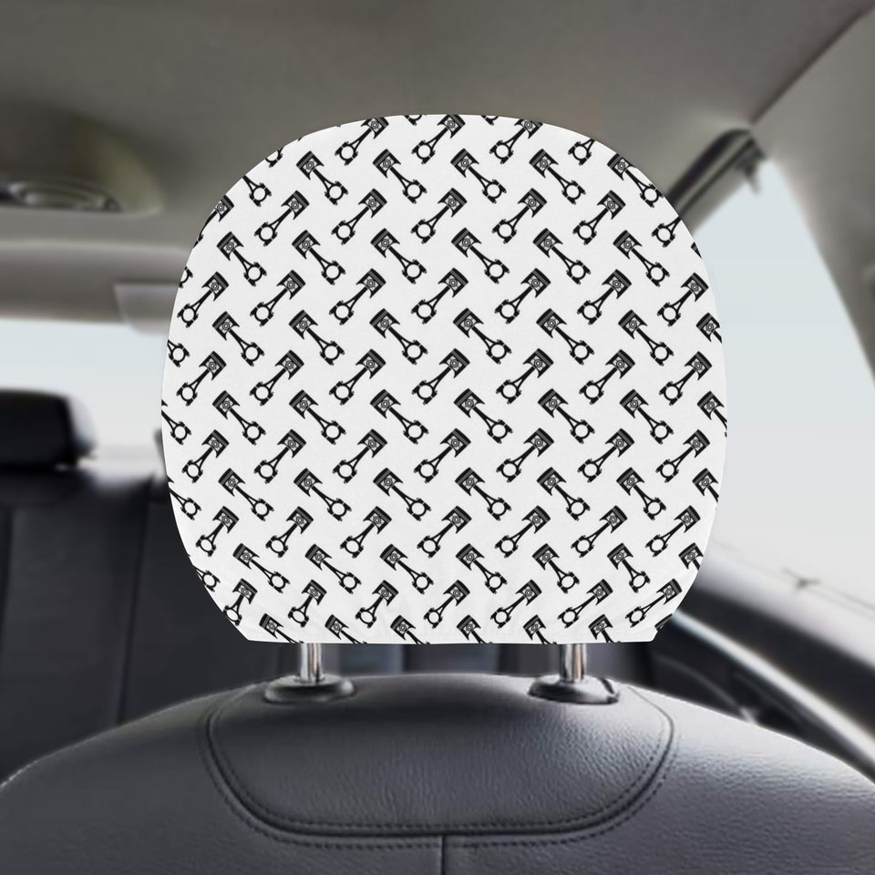 Engine Piston Theme Background Pattern Print Desig Car Headrest Cover