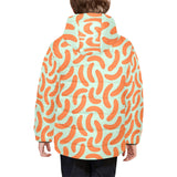 Sausage Pattern Print Design 04 Kids' Boys' Girls' Padded Hooded Jacket