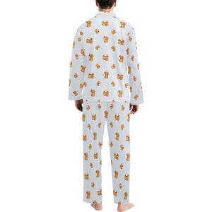 Pancake Pattern Print Design 03 Men's Long Pajama Set