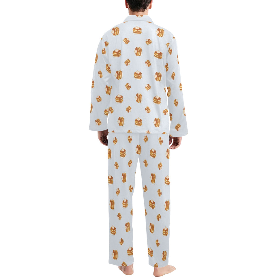 Pancake Pattern Print Design 03 Men's Long Pajama Set