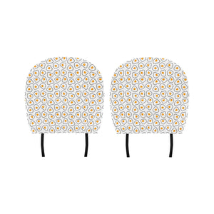 Fried Eggs Pattern Print Design 05 Car Headrest Cover