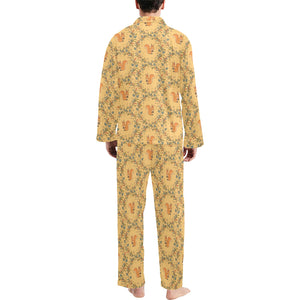 Squirrel Pattern Print Design 01 Men's Long Pajama Set