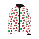 Ladybug Pattern Print Design 01 Kids' Boys' Girls' Padded Hooded Jacket