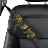 Gold Fan Flower Japanese Pattern Car Seat Belt Cover