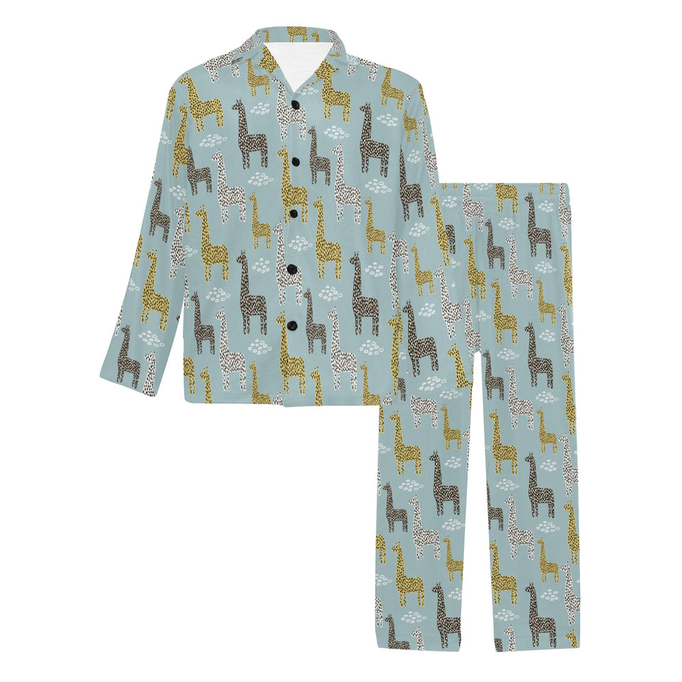 Giraffe Pattern Print Design 03 Men's Long Pajama Set