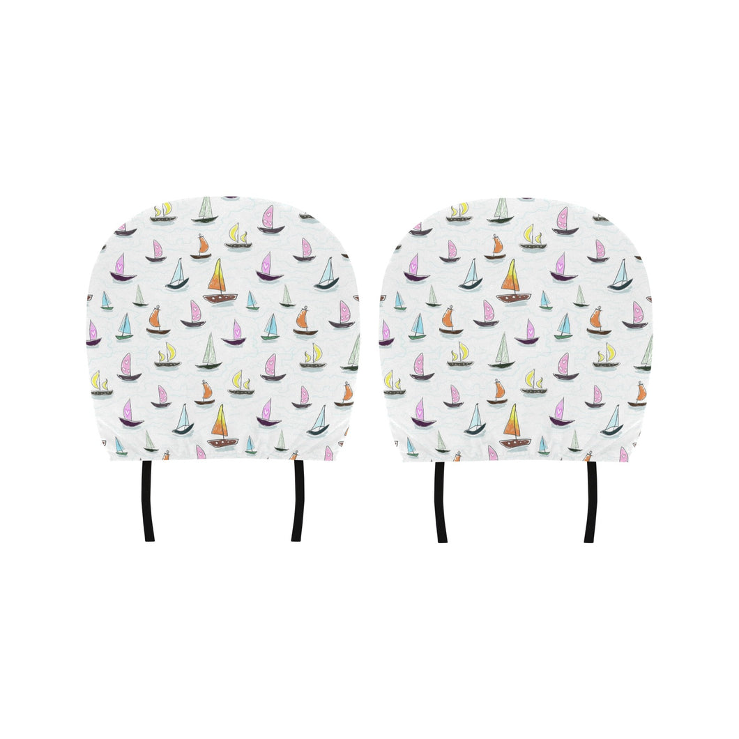 Cute Sailboat Pattern Car Headrest Cover