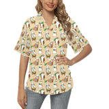 Guinea Pig Pattern Print Design 02 Women's All Over Print Hawaiian Shirt