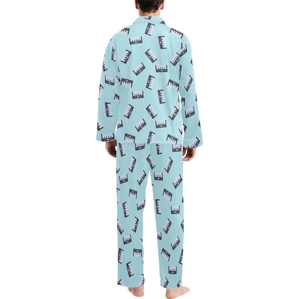 Piano Pattern Print Design 05 Men's Long Pajama Set