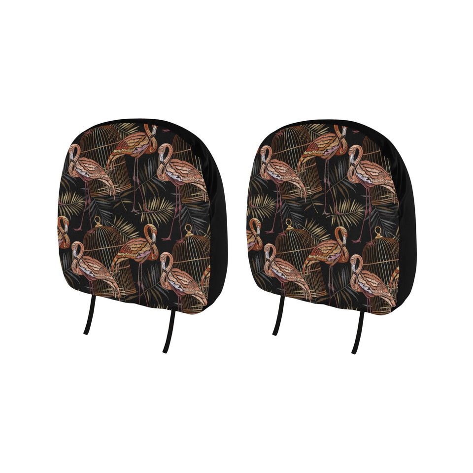 Flamingo Pattern Background Car Headrest Cover