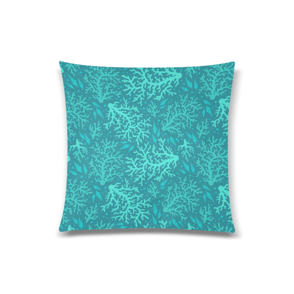 Coral Reef Pattern Print Design 01 Throw Pillow Cover 20"x20"