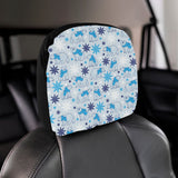 Polar Bear Pattern Blue Background Car Headrest Cover