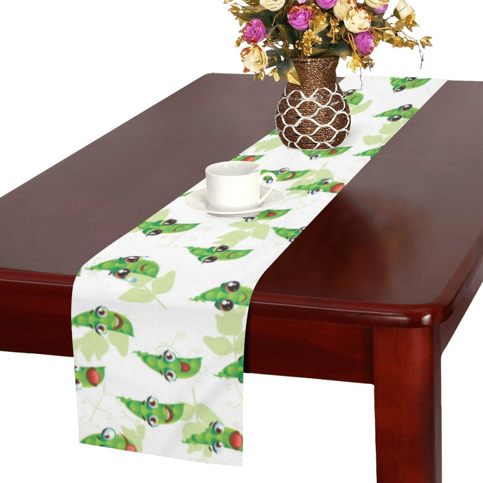 Green Peas Pattern Print Design 04 Table Runner