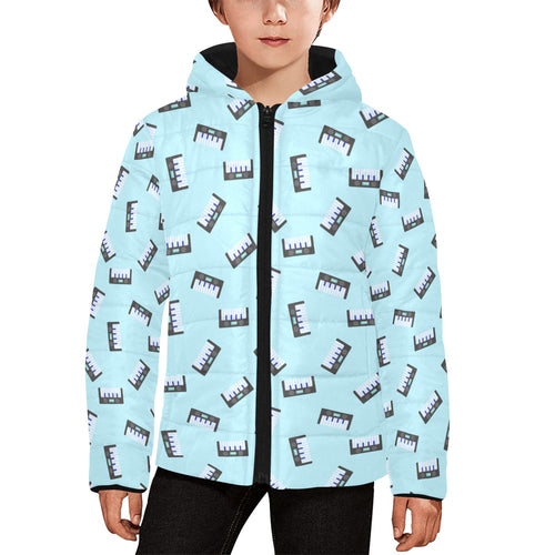 Piano Pattern Print Design 05 Kids' Boys' Girls' Padded Hooded Jacket