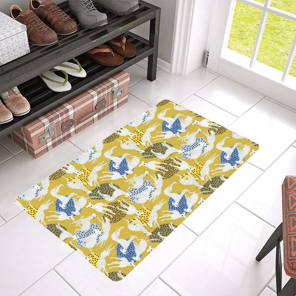 Greyhound Pattern Print Design 02 Doormat