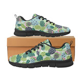 Cactus Pattern Background Men's Sneakers Black