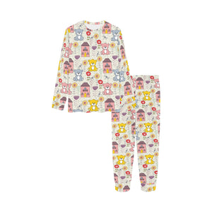 Teddy Bear Pattern Print Design 04 Kids' Boys' Girls' All Over Print Pajama Set