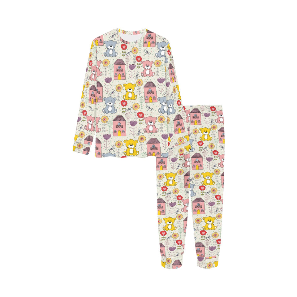 Teddy Bear Pattern Print Design 04 Kids' Boys' Girls' All Over Print Pajama Set