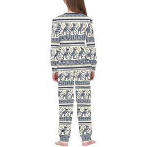 Kangaroo Aboriginal Pattern Ethnic Motifs Kids' Boys' Girls' All Over Print Pajama Set