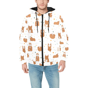 Guinea Pig Pattern Print Design 01 Men's Padded Hooded Jacket(ModelH42)