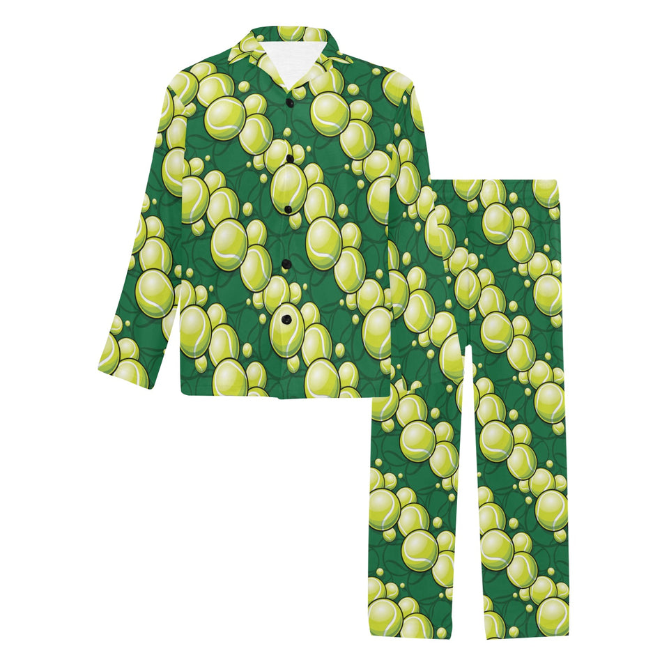 Tennis Pattern Print Design 04 Men's Long Pajama Set