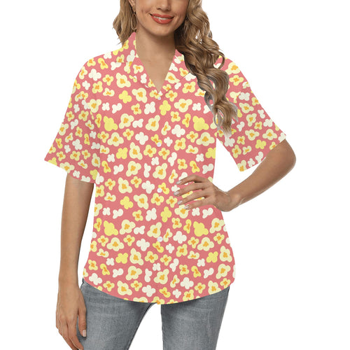 Popcorn Pattern Print Design 01 Women's All Over Print Hawaiian Shirt