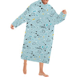 Greyhound Pattern Print Design 03 Blanket Robe with Sleeves