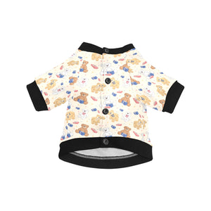 Teddy Bear Pattern Print Design 01 All Over Print Pet Dog Round Neck Fuzzy Shirt