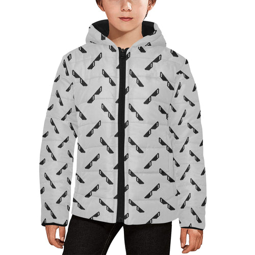 Sun Glasses Pattern Print Design 05 Kids' Boys' Girls' Padded Hooded Jacket