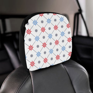 Nautical Steering Wheel Rudder Pattern Car Headrest Cover