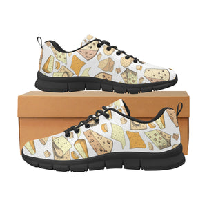 Cheese Pattern Theme Men's Sneakers Black