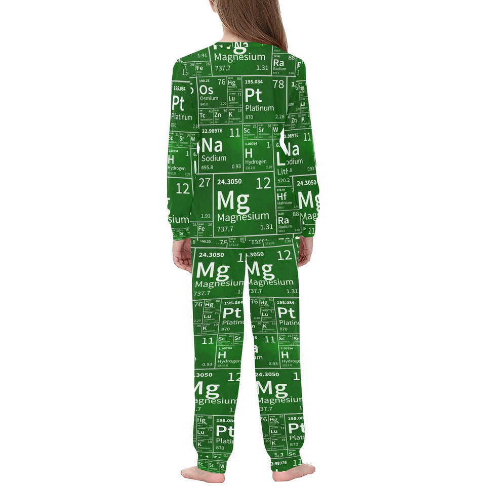 Chemistry Periodic Table Pattern Print Design 04 Kids' Boys' Girls' All Over Print Pajama Set