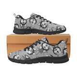 Siberian Husky Pattern Theme Men's Sneakers Black