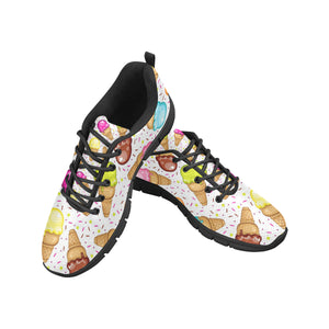 Color Ice Cream Cone Pattern Men's Sneakers Black