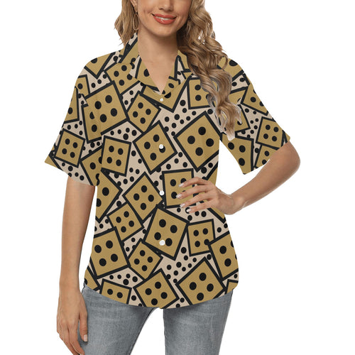 Dice Pattern Print Design 02 Women's All Over Print Hawaiian Shirt