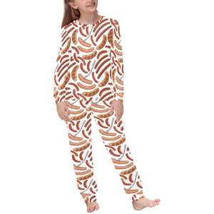 Sausage Pattern Print Design 05 Kids' Boys' Girls' All Over Print Pajama Set