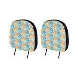 Gear Pattern Print Design 04 Car Headrest Cover