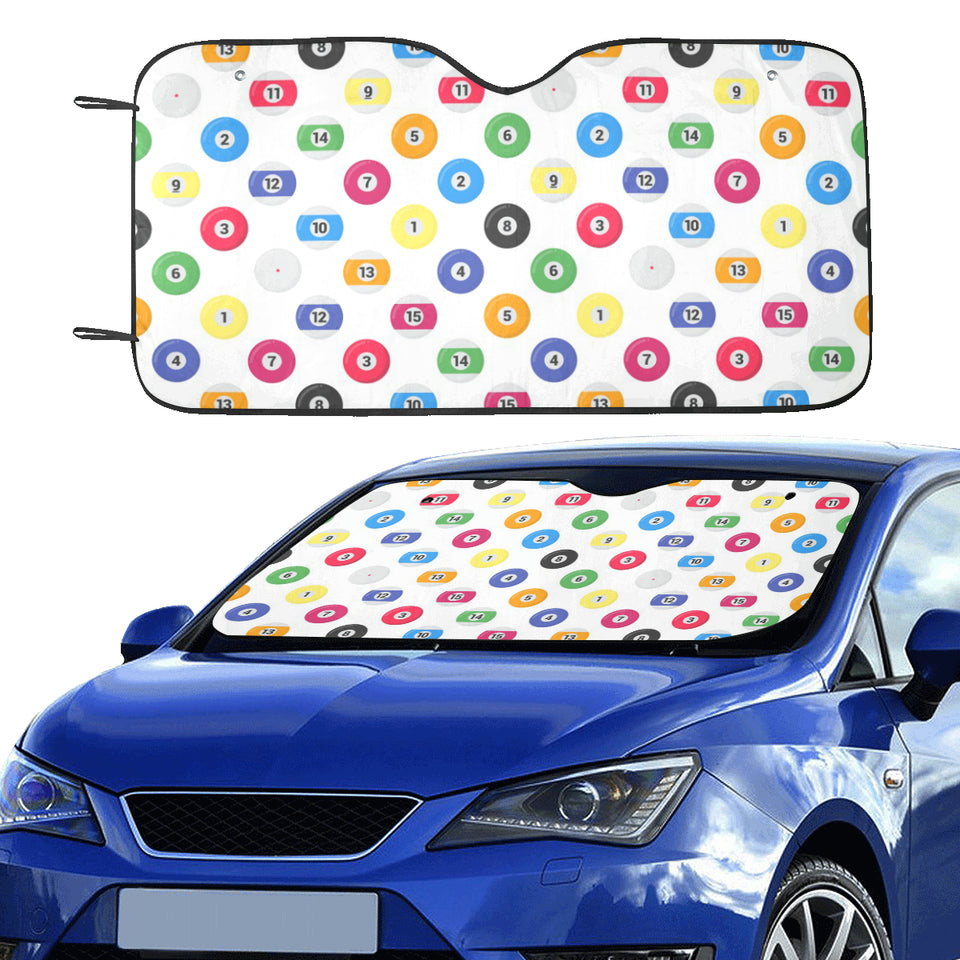 Billiard Ball Pattern Print Design 04 Car Sun Shade