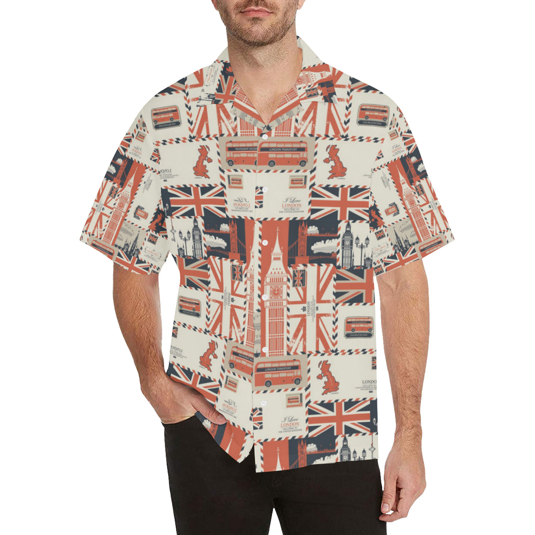 British Pattern Print Design 04 Men's All Over Print Hawaiian Shirt (Model T58)