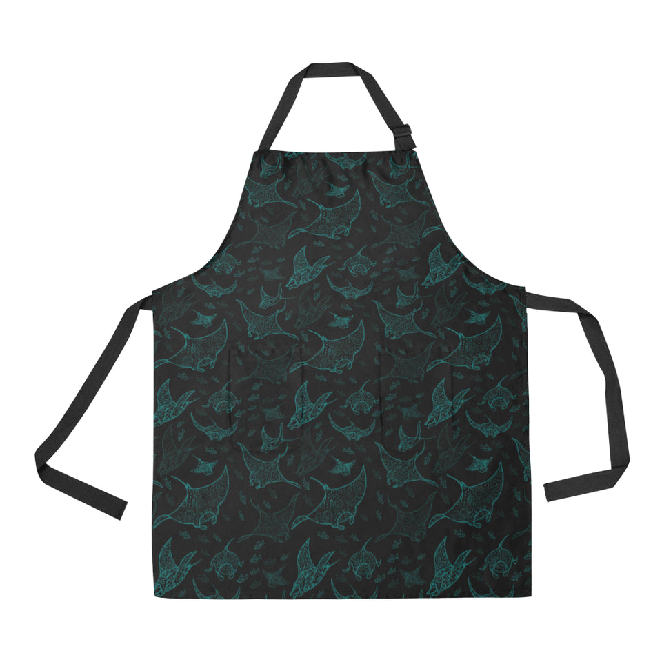 Stingray Pattern Print Design 02 Adjustable Apron