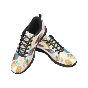 Colorful Ice Cream Pattern Men's Sneakers Black