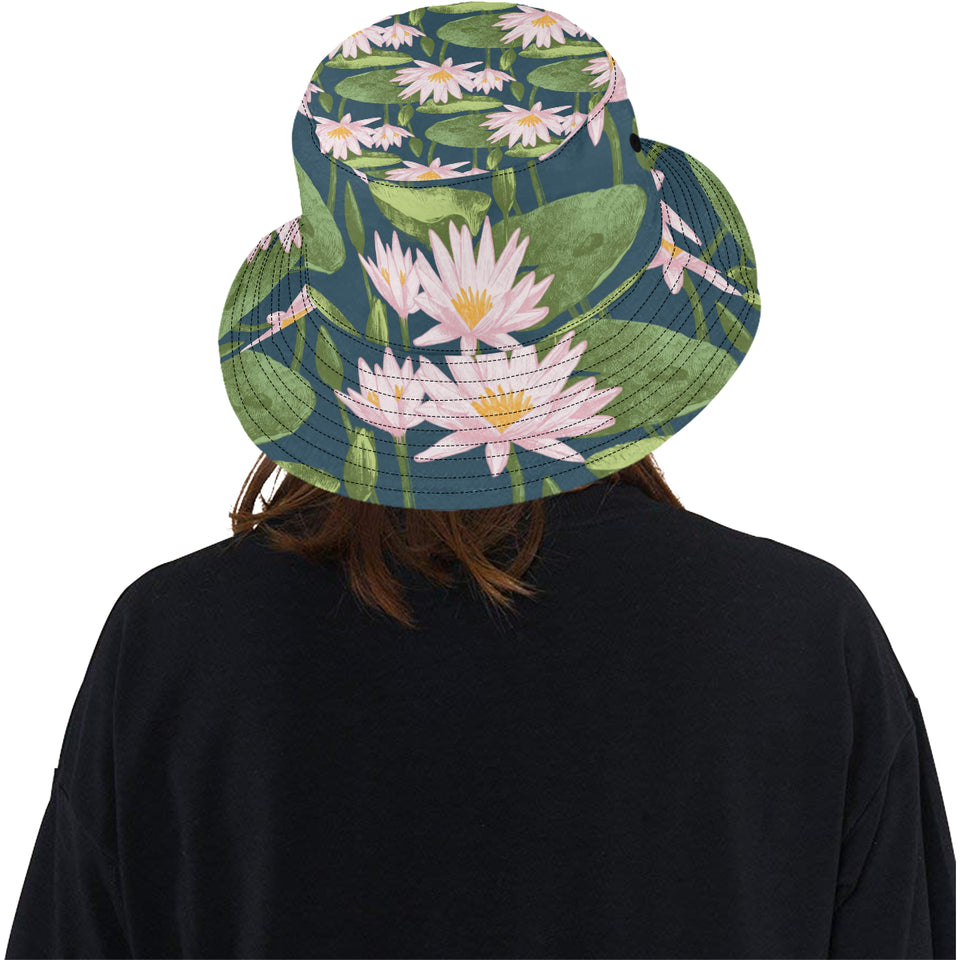 Lotus Waterlily Pattern background Unisex Bucket Hat