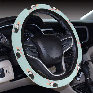 Ostrich Pattern Print Design 04 Car Steering Wheel Cover
